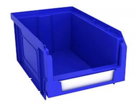Bac à bec en plastique - 28 L - porte étiquette - polypropylène bleu -  L30,5xH17,5xP46 cm pas cher