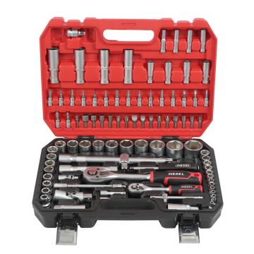 coffret a douilles 94 pieces hexel f94  carres 1 4  1 2