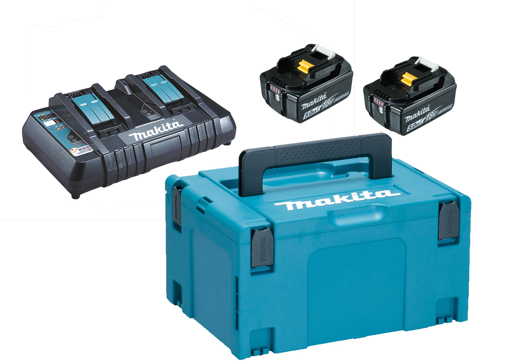 Acheter Pack énergie Makita 2 batteries 5,0 Ah + chargeur DC18RD chez   