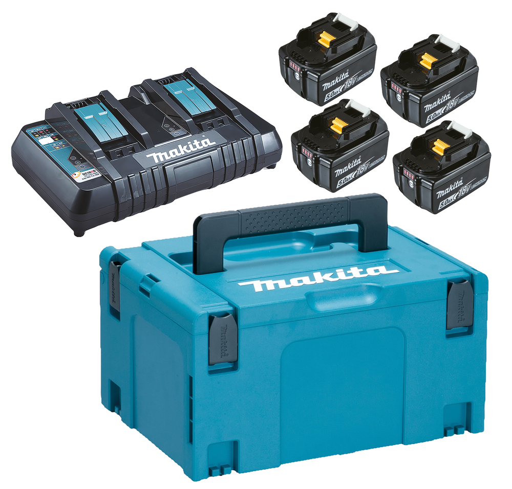 Acheter Pack énergie Makita 4 batteries 5,0 Ah + chargeur DC18RD chez   