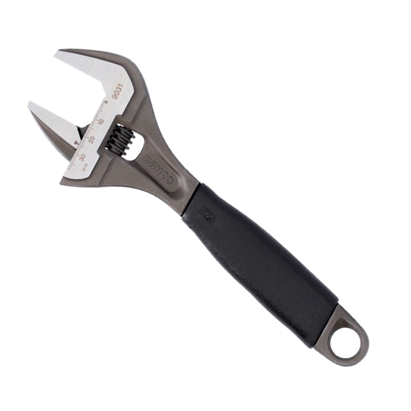 Clé à Molette Bahco 31 Noir 20 Cm - Inclinaison 15° Pour Meilleur Accès - Acier Haute Performance