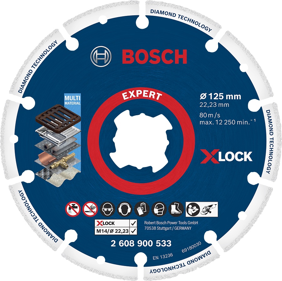 HERZO Disque Diamant 125 Mm Turbo – Lame Tronçonner Tuiles, Granit, Marbre, Carrelage, Pierre – Coupe Sèche/Humide