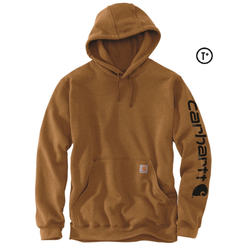 sweatshirt-a-capuche-sleeve-carhartt-marron